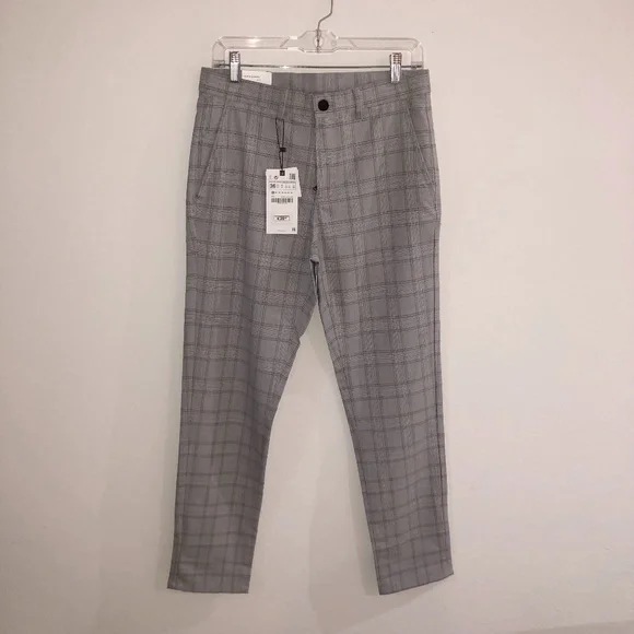 Zara Pants Nwt Zara Mens Gray Plaid Dress Pants Poshmark